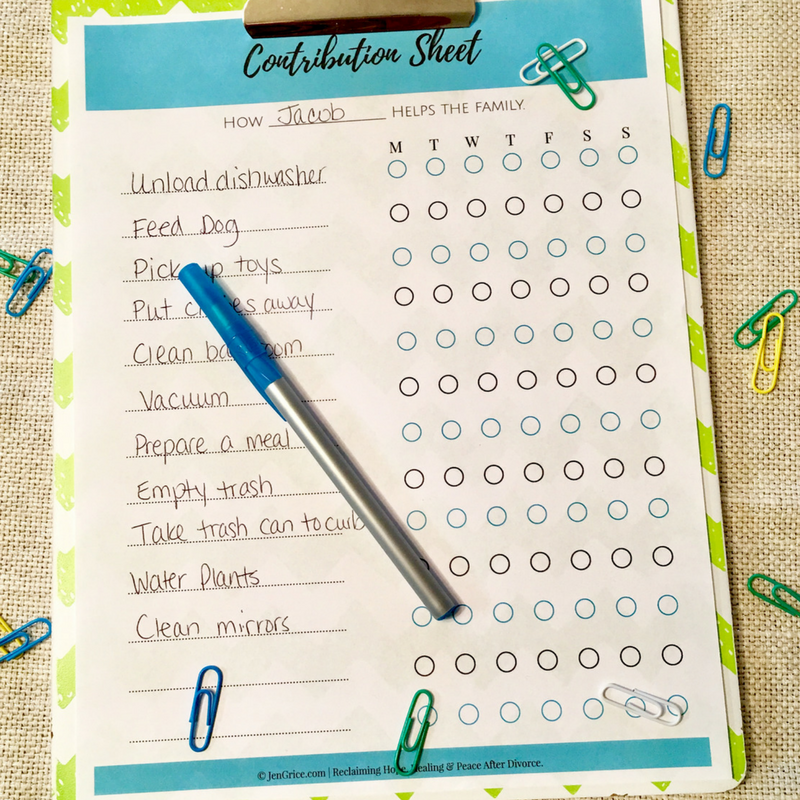 Contribution Sheet | Single Mom Tool Kit