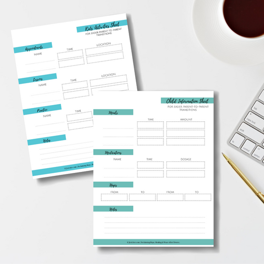 "Easier Transitions" Printable PDF Sheets [Digital Product]